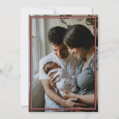 Faire-part Plaid Maroon Fabriqué Au Texas Photo Verticale (Dos)