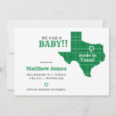 Faire-part Plaid Vert Fabriqué Au Texas Photo Horizontale (Devant)