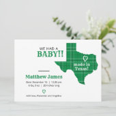 Faire-part Plaid Vert Fabriqué Au Texas Photo Horizontale (Debout devant)