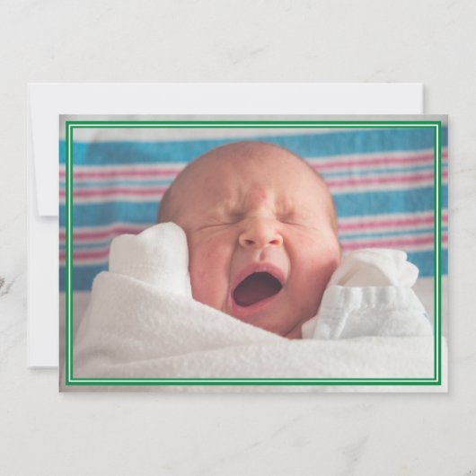 Faire-part Plaid Vert Fabriqué Au Texas Photo Horizontale (Dos)