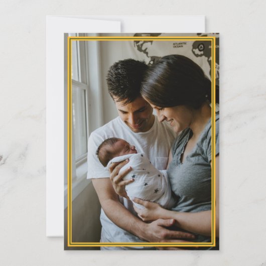 Faire-part Plaid Vert & Jaune Fabriqué Au Texas Photo Verte (Dos)