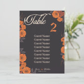 Faire-part Plan de table individuel pour Orange Flowers (Debout devant)