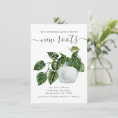 Faire-part Plante d'aquarelle des nouvelles racines plantées (Debout devant)