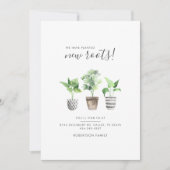 Faire-part Plante Pots Boho Script Botanique Déplacement (Devant)