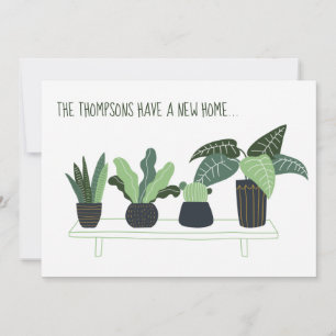 Faire-part Plantes en pot Cute Nouveau Changement d'Adresse D