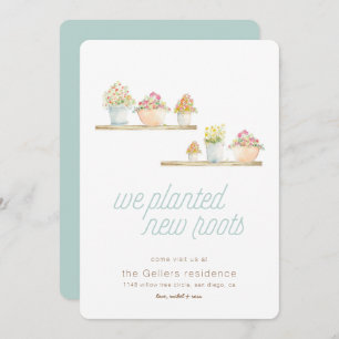 Faire-part Plantes Pots Nouvelles Racines Accueil Déménagemen