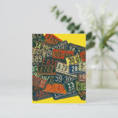 Faire-part PLAQUES DE LICENCE vintages Nous avons déplacé les (Debout devant)