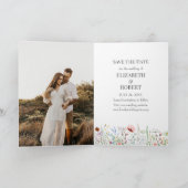 Faire-part plié de mariage avec photo de fleurs sa (Intérieur)