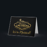 Faire-part plié Mariage Las Vegas - Or<br><div class="desc">Las Vegas Elopement Mariage Faire-part Card avec le célèbre Welcome to Las Vegas Connectez-vous avec effet de feuille d'or sur un arrière - plan noir de couleur modifiable. La conception créative et amusante des polices à l'intérieur de la carte pliée est entièrement personnalisable, et vous pouvez ajouter des photos partout...</div>