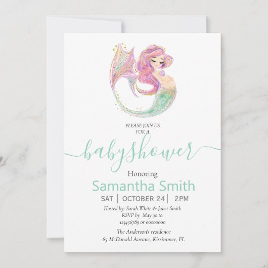 Faire-part Plongez dans un Baby shower magique avec notre sir (Devant)