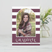 Faire-part Plum violet Classe de 2023 Arch photo graduation (Debout devant)