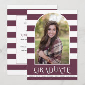 Faire-part Plum violet Classe de 2023 Arch photo graduation (Devant / Derrière)