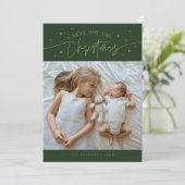 Faire-part Plus d'amour Cette photo verte de Noël Naissance (Debout devant)