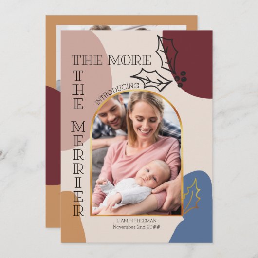 Faire-part Plus de photos Merrier 2 Holly et Formes naissance (Devant / Derrière)