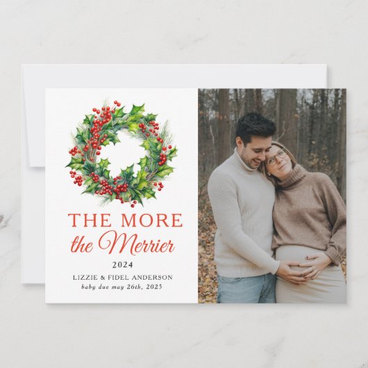 Faire-part Plus La Grossesse Photo De Noël Des Plus Merrières (Devant)