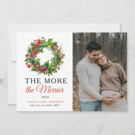 Faire-part Plus La Grossesse Photo De Noël Des Plus Merrières (Devant)
