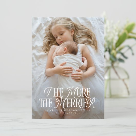 Faire-part Plus La Naissance De Fêtes Plus Merrier (Debout devant)