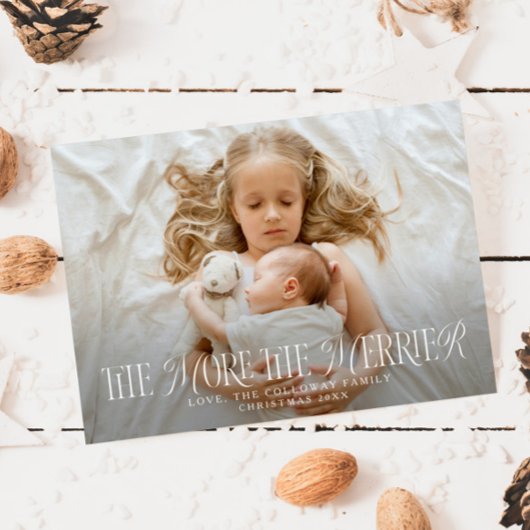 Faire-part Plus la photo de Noël de Merrier naît