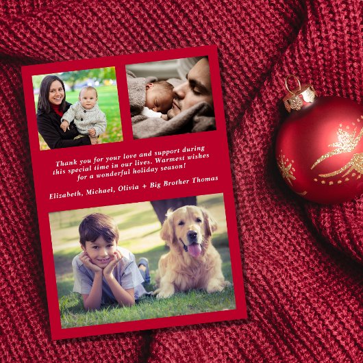 Faire-part Plus le joyeux Noël 4 Photo Naissance