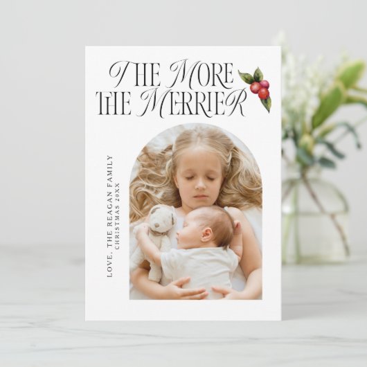 Faire-part Plus le merrier Mistletoe Xmas naît (Debout devant)