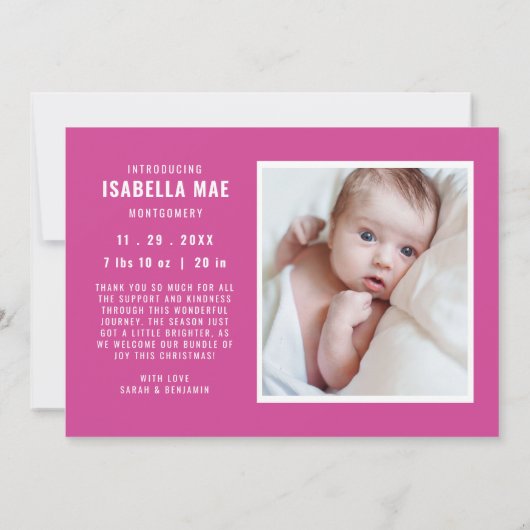 Faire-part Plus Le Merrier Poinsettia Photo Holiday Baby (Dos)