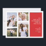 Faire-part Plus merveilleux temps noël multi photo<br><div class="desc">Carte de vacances multi photo moderne,  graphique minimaliste de noël. Graphic moderne 4 photo design avec la plus belle période de l'année</div>