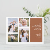 Faire-part Plus merveilleux temps noël multi photo (Debout devant)