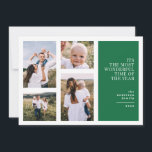 Faire-part Plus merveilleux temps noël multi photo announs<br><div class="desc">Carte de vacances multi photo moderne,  graphique minimaliste de noël. Graphic moderne 4 photo design avec la plus belle période de l'année</div>