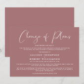 Faire-part Plus Petit Mariage Changement de Plans Marsala (Devant / Derrière)