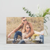 Faire-part Plus petit mariage même amour Photo Bleu Classique (Debout devant)