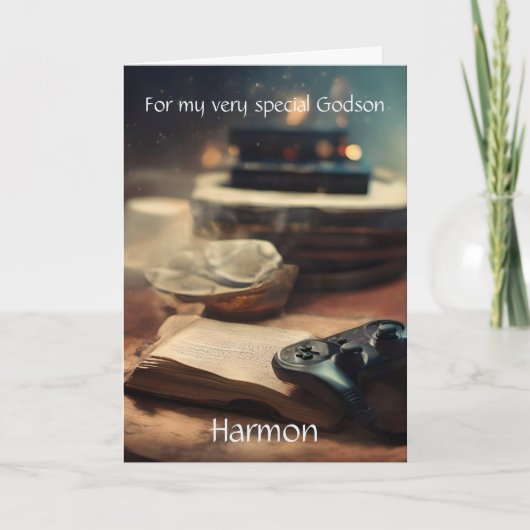 Faire-part Poème d'anniversaire personnalisé Godson customisé (Devant)