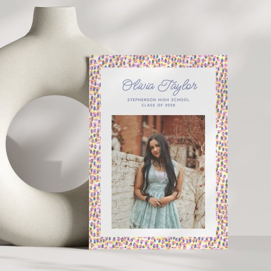 Faire-part Points Confetti Retro Plaisir Frontière Photo Grad