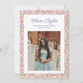 Faire-part Points Confetti Retro Plaisir Frontière Photo Grad (Devant)