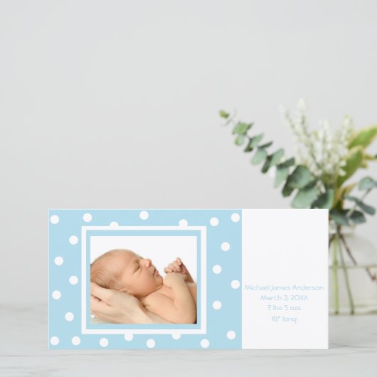 Faire-part Points en points (bleu) (Debout devant)