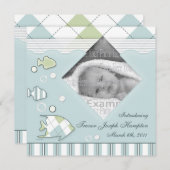 Faire-part Poisson Tropical Bébé Annouement Garçon (Devant / Derrière)