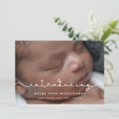 Faire-part Police mignonne simple Introduction photo bébé (Debout devant)