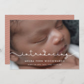 Faire-part Police mignonne simple Introduction photo bébé (Devant / Derrière)