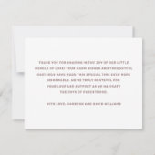 Faire-part Police rétro nouvelle photo bébé merci (Dos)