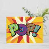 Faire-part POP Votre Bulle de Texte Discours Amusant Rétro (Debout devant)