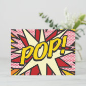 Faire-part POP Votre Message Amusant Art Pop Rétro Bande Dess (Debout devant)