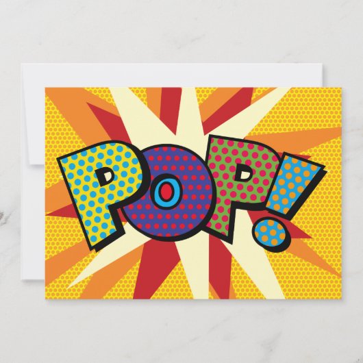 Faire-part POP Votre Message Voix Buble Fun Retro (Devant)