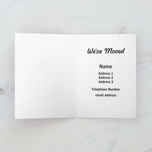 Faire-part Porche avec chaise rembourrée - Nous avons Déplacé (Intérieur)