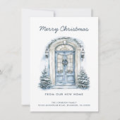 Faire-part Porte bleue Joyeux Noël de New Home (Devant)