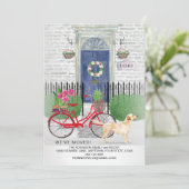 Faire-part Porte cyclable de l'extracteur jaune du Labrador (Debout devant)