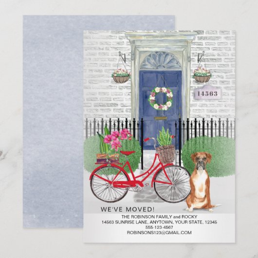 Faire-part Porte de bicyclette de chien de boîte de déménagem (Devant / Derrière)