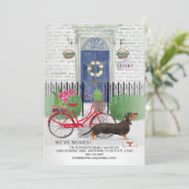 Faire-part Porte de bicyclette de chien noir Déménagement Nou (Debout devant)