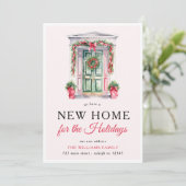 Faire-part Porte de Noël moderne Nouvelle maison Jours de vac (Debout devant)