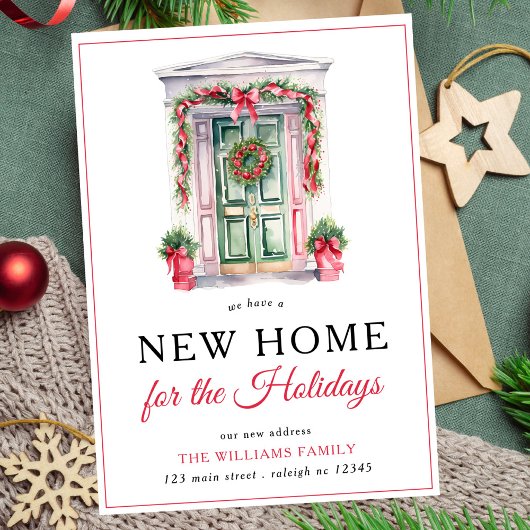 Faire-part Porte de Noël moderne Nouvelle maison Jours de vac