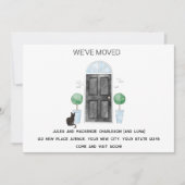 Faire-part Porte noire et chat Nous avons déménagé Nouvelle m (Devant)