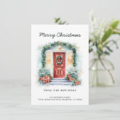 Faire-part Porte rouge Joyeux Noël de New Home (Debout devant)